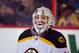 Feb 25, 2012; Ottawa, ON, CAN; Boston Bruins goalie Tim Thomas (30) prior to a game against the Ottawa Senators at Scotiabank Place. Mandatory Credit: Marc DesRosiers-USA TODAY Sports