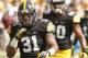 IOWA CITY, IOWA- SEPTEMBER 7: Linebacker Anthony Hitchens #31 of the Iowa Hawkeyes during a break in the action in the second quarter against the Missouri State Bears on September 7, 2013 at Kinnick Stadium in Iowa City, Iowa. Iowa won 28-14. (Photo by Matthew Holst/Getty Images)