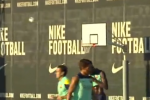 Video: Messi, Alves Try 'Basketball-Football'  