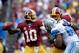 LANDOVER, MD - SEPTEMBER 22: Robert Griffin III #10 of the Washington Redskins throws a pass in the third quarter during a game against the Detroit Lions at FedExField on September 22, 2013 in Landover, Maryland. (Photo by Patrick McDermott/Getty Images)