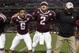 Sep 21, 2013; College Station, TX, USA; Texas A&M Aggies quarterback Johnny Manziel (2) celebrates with teammates after defeating the Southern Methodist Mustangs 42-13 at Kyle Field. Mandatory Credit: Troy Taormina-USA TODAY Sports