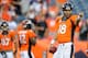DENVER, CO - SEPTEMBER 5: Peyton Manning #18 of the Denver Broncos warms up prior to the game against the Baltimore Ravens during the game at Sports Authority Field at Mile High on September 5, 2013 in Denver Colorado. (Photo by Dustin Bradford/Getty Images)
