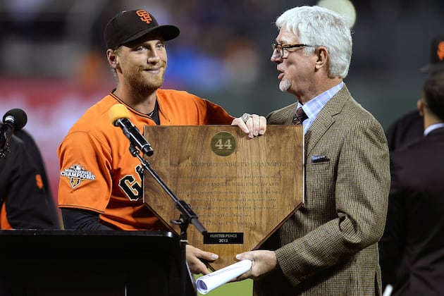 San Francisco Giants' Hunter Pence Wins 'Willie Mac' Award