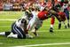 Sep 15, 2013; Atlanta, GA, USA; Atlanta Falcons running back Steven Jackson (39) runs with the ball for a touchdown with defense by St. Louis Rams linebacker Alec Ogletree (52) in the first quarter at the Georgia Dome. Mandatory Credit: Daniel Shirey-USA TODAY Sports