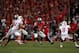 Sep 28, 2013; Columbus, OH, USA; Ohio State Buckeyes quarterback Braxton Miller (5) runs the ball against the Wisconsin Badgers during the fourth quarter at Ohio Stadium. Buckeyes beat the Badgers 31-24. Mandatory Credit: Raj Mehta-USA TODAY Sports