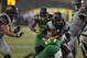 Sep 28, 2013; Eugene, OR, USA; Oregon Ducks defensive back Terrance Mitchell (27) defends against California Golden Bears running back Daniel Lasco (2) at Autzen Stadium. Mandatory Credit: Scott Olmos-USA TODAY Sports