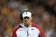 Sep 28, 2013; Tempe, AZ, USA; USC Trojans head coach Lane Kiffin reacts during the first half against the Arizona State Sun Devils at Sun Devil Stadium. Mandatory Credit: Matt Kartozian-USA TODAY Sports