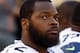 Aug 8, 2013; San Diego, CA, USA; Seattle Seahawks defensive end Michael Bennett (72) during a game against the San Diego Chargers at Qualcomm Stadium. Mandatory Credit: Jody Gomez-USA TODAY Sports