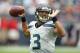 Sep 29, 2013; Houston, TX, USA; Seattle Seahawks quarterback Russell Wilson (3) throws prior to the game against the Houston Texans at Reliant Stadium. Mandatory Credit: Matthew Emmons-USA TODAY Sports