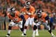DENVER, CO - SEPTEMBER 23: Left guard Zane Beadles #68 of the Denver Broncos and left tackle Chris Clark #75 of the Denver Broncos prepare to defend the blind side of quarterback Peyton Manning #18 of the Denver Broncos as they face the Oakland Raiders at Sports Authority Field at Mile High on September 23, 2013 in Denver, Colorado. The Broncos defeated the Raiders 37-21. (Photo by Doug Pensinger/Getty Images)