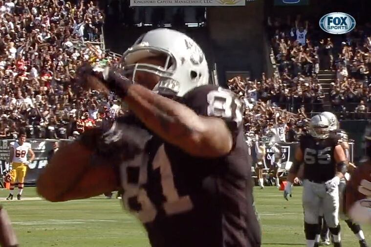 Raiders Tight End Mychal Rivera Does the 'Terio' After First Career Touchdown
