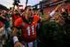 Sep 28, 2013; Athens, GA, USA; Georgia Bulldogs quarterback Aaron Murray (11) celebrates beating the LSU Tigers at Sanford Stadium. Georgia won 44-41. Mandatory Credit: Daniel Shirey-USA TODAY Sports