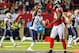 Sep 29, 2013; Atlanta, GA, USA; New England Patriots cornerback Aqib Talib (31) celebrates an interception in the second half against the New Atlanta Falcons at the Georgia Dome. The Patriots won 30-23. Mandatory Credit: Daniel Shirey-USA TODAY Sports