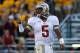 CHESTNUT HILL, MA - SEPTEMBER 28: Jameis Winston #5 of the Florida State Seminoles reacts in the second half against the Boston College Eagles in the second half at Alumni Stadium on September 28, 2013 in Chestnut Hill, Massachusetts. (Photo by Jim Rogash/Getty Images)