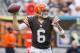 CLEVELAND, OH - SEPTEMBER 29: Quarterback Brian Hoyer #6 of the Cleveland Browns looks for a pass during the first half against the Cincinnati Bengals at FirstEnergy Stadium on September 29, 2013 in Cleveland, Ohio. (Photo by Jason Miller/Getty Images)