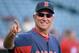 Aug 29, 2012; Anaheim, CA, USA; Boston Red Sox manager Bobby Valentine (25) before the game against the Los Angeles Angels at Angel Stadium. Mandatory Credit: Kirby Lee/Image of Sport-USA TODAY Sports
