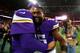 LONDON, ENGLAND - SEPTEMBER 29: Quarterback Matt Cassel #16 of the Minnesota Vikings and wide receiver Greg Jennings #15 of the Minnesota Vikings (R) celebrate victory after the NFL International Series game between Pittsburgh Steelers and Minnesota Vikings at Wembley Stadium on September 29, 2013 in London, England. (Photo by Julian Finney/Getty Images)