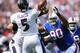 Joe Flacco (5) was under pressure constantly and threw five interceptions as the Ravens lost to the Bills in Week 4.
