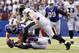 Bills LB Kiko Alonso (50) put on a red cape to swoosh in for the game-winning interception at just the right time.