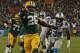 GREEN BAY, WI - DECEMBER 09: DuJuan Harris #26 of the Green Bay Packers scores a touchdown in front of Ricardo Silva #39 of the Detroit Lions at Lambeau Field on December 9, 2012 in Green Bay, Wisconsin. The Packers defeated the Lions 27-20. (Photo by Jonathan Daniel/Getty Images)