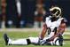 ST LOUIS, MO - SEPTEMBER 26: Robert Quinn #94 of the St. Louis Rams reacts to a touchdown by Frank Gore #21 of the San Francisco 49ers in the second quarter at Edward Jones Dome on September 26, 2013 in St Louis, Missouri. (Photo by Dilip Vishwanat/Getty Images)