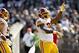 Sep 29, 2013; Oakland, CA, USA; Washington Redskins outside linebacker Brian Orakpo (98) reacts after recording a sack against the Oakland Raiders in the third quarter at O.co Coliseum. The Redskins defeated the Raiders 24-14. Mandatory Credit: Cary Edmondson-USA TODAY Sports