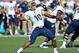 Sep 28, 2013; Bowling Green, KY, USA; Navy Midshipmen quarterback John Hendrick (10) throws a pass against the Western Kentucky Hilltoppers during the second half at Houchens Industries-L.T. Smith Stadium. Western Kentucky won 19-7. Mandatory Credit: Jim Brown-USA TODAY Sports