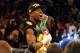 Sep 14, 2013; Las Vegas, NV, USA; Floyd Mayweather Jr. celebrates after defeating Canelo Alvarez by a majority decision at their WBC and WBA super welterweight titles fight at MGM Grand Garden Arena. Mandatory Credit: Jayne Kamin-Oncea-USA TODAY Sports
