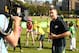 SYDNEY, AUSTRALIA - SEPTEMBER 30: Australian captain Michael Clarke is interviewed live for the Today Show during the launch for Cricket Australia's junior sports program MILO in2CRICKET at Rushcutters Bay Park on September 30, 2013 in Sydney, Australia. (Photo by Matt King/Getty Images)
