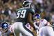 Sep 30, 2012; Philadelphia, PA, USA; New York Giants quarterback Eli Manning (10) during the fourth quarter against the Philadelphia Eagles at Lincoln Financial Field.The Eagles defeated The Giants 19-17. Mandatory Credit: Howard Smith-USA TODAY Sports
