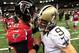 NEW ORLEANS, LA - SEPTEMBER 08: Matt Ryan #2 of the Atlanta Falcons and Drew Brees #9 of the New Orleans Saints speak following a game at the Mercedes-Benz Superdome on September 8, 2013 in New Orleans, Louisiana. The Saints defeated the Atlanta Falcons 23-17. (Photo by Stacy Revere/Getty Images)