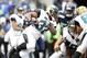 Sep 22, 2013; Seattle, WA, USA; Jacksonville Jaguars running back Maurice Jones-Drew (32) rushes against the Seattle Seahawks during the third quarter at CenturyLink Field. Mandatory Credit: Joe Nicholson-USA TODAY Sports