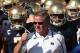 SOUTH BEND, IN - SEPTEMBER 28: Head coach Brian Kelly of the Notre Dame Fighting Irish waits torun onto the field with his team before a game against the Oklahoma Sooners at Notre Dame Stadium on September 28, 2013 in South Bend, Indiana. Oklahoma defeated Notre Dame 35-21. (Photo by Jonathan Daniel/Getty Images)