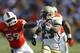 ATLANTA, GA - SEPTEMBER 22: Robert Godhigh #25 of the Georgia Tech Yellow Jackets runs downfield with the football for a 37-yard gain against the Miami Hurricanes during first half action in the game at Bobby Dodd Stadium on September 22, 2012 in Atlanta, Georgia. (Photo by Joe Robbins/Getty Images)