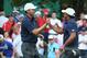 DUBLIN, OH - OCTOBER 03: Matt Kuchar and Tiger Woods of the U.S. Team celebrate a birdie putt on the sixth hole during the Day One Four-Ball Matches at the Muirfield Village Golf Club on October 3, 2013 in Dublin, Ohio. (Photo by Andy Lyons/Getty Images)