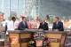 Sep 1, 2012; Arlington, TX, USA; A general view of the set of ESPN College Gameday before the game between the Alabama Crimson Tide and the Michigan Wolverines at Cowboys Stadium. From left Desmond Howard , Chris Fowler , Lee Corso and Kirk Herbstreit. Mandatory Credit: Kevin Jairaj-USA TODAY Sports