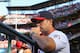 ST. LOUIS, MO - SEPTEMBER 29: Manager Mike Matheny #22 of the St. Louis Cardinals looks on from the dugout against the Chicago Cubs in the ninth inning at Busch Stadium on September 29, 2013 in St. Louis, Missouri. The Cardinals beat the Cubs 4-0. (Photo by Dilip Vishwanat/Getty Images)