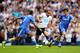 LONDON, ENGLAND - SEPTEMBER 28: Andros Townsend of Tottenham Hotspur goes between Ashley Cole (L) and Oscar of Chelsea (R) during the Barclays Premier League match between Tottenham Hotspur and Chelsea at White Hart Lane on September 28, 2013 in London, England. (Photo by Clive Rose/Getty Images)