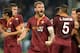 GENOA, ITALY - SEPTEMBER 25: Daniele De Rossi of AS Roma celebrates during the Serie A match between UC Sampdoria and AS Roma at Stadio Luigi Ferraris on September 25, 2013 in Genoa, Italy. (Photo by Claudio Villa/Getty Images)