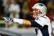 ATLANTA, GA - SEPTEMBER 29: Tom Brady #12 of the New England Patriots calls a play against the Atlanta Falcons during the game at Georgia Dome on September 29, 2013 in Atlanta, Georgia. (Photo by Kevin C. Cox/Getty Images)