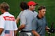 DUBLIN, OH - OCTOBER 04: Keegan Bradley and Phil Mickelson of the U.S. Team hug on the 15th green after the team of Mickelson/Bradley defeated the Day/DeLaet team 4&3 during the Day Two Foursome Matches at the Muirfield Village Golf Club on October 4, 2013 in Dublin, Ohio. (Photo by Gregory Shamus/Getty Images)