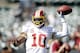 OAKLAND, CA - SEPTEMBER 29: Robert Griffin III #10 of the Washington Redskins warms up before their game against the Oakland Raiders at O.co Coliseum on September 29, 2013 in Oakland, California. (Photo by Ezra Shaw/Getty Images)