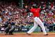 BOSTON, MA - OCTOBER 04: David Ortiz #34 of the Boston Red Sox hits a ground rule double against the Tampa Bay Rays in the fouth inning of Game One of the American League Division Series at Fenway Park on October 4, 2013 in Boston, Massachusetts. (Photo by Jim Rogash/Getty Images)