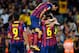 BARCELONA, SPAIN - OCTOBER 05: FC Barcelona players celebrate after Xavi Hernandez of FC Barcelona scored his team's second goalduring the La Liga match between FC Barcelona and Real Valladolid CF at Camp Nou on October 5, 2013 in Barcelona, Spain. (Photo by David Ramos/Getty Images)