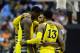 Mar 30, 2013; Washington, D.C., USA; Marquette Golden Eagles forward Juan Anderson (center) huddles with his team during the second half of the finals of the East regional of the 2013 NCAA Tournament against the Syracuse Orange at the Verizon Center. Mandatory Credit: Bob Donnan-USA TODAY Sports