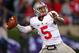 EVANSTON, IL - OCTOBER 05: Braxton Miller #5 of the Ohio State Buckeyes passes against the Northwestern Wildcats at Ryan Field on October 5, 2013 in Evanston, Illinois. Ohio State defeated Northwestern 40-30. (Photo by Jonathan Daniel/Getty Images)