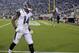 Aug 24, 2013; Jacksonville, FL, USA; Jacksonville Jaguars wide receiver Justin Blackmon (14) reacts after scoring a touchdown during the first quarter of their game against the Philadelphia Eagles at EverBank Field. Mandatory Credit: Phil Sears-USA TODAY Sports