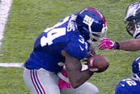 Brandon Jacobs Fumbled Without Ever Being Touched