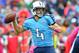 Oct 6, 2013; Nashville, TN, USA; Tennessee Titans quarterback Ryan Fitzpatrick (4) passes the ball against the Kansas City Chiefs during the first half at LP Field. Mandatory Credit: Don McPeak-USA TODAY Sports