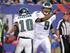 Oct 6, 2013; East Rutherford, NJ, USA; Philadelphia Eagles wide receiver DeSean Jackson (10) celebrates with quarterback Nick Foles (9) after a touchdown in the fourth quarter against the New York Giants during the game at MetLife Stadium. Mandatory Credit: Robert Deutsch-USA TODAY Sports